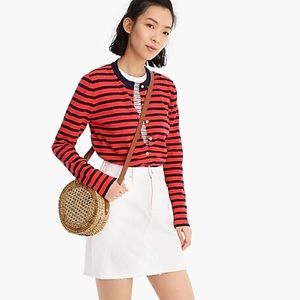 J. Crew White Denim Skirt Ivory Wash